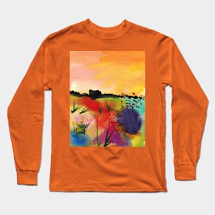Celebrating Spring with a Flower Rock Painting Long Sleeve T-Shirt